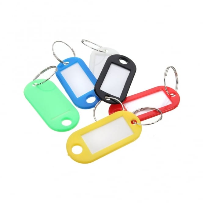 Pack of 100 multi-coloured key tags
